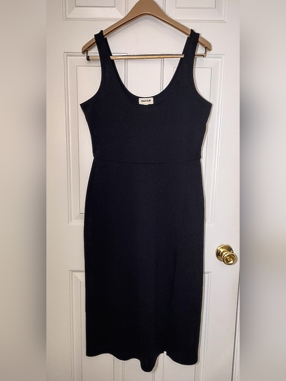 Open Edit Black Scoop Neck Tank Dress